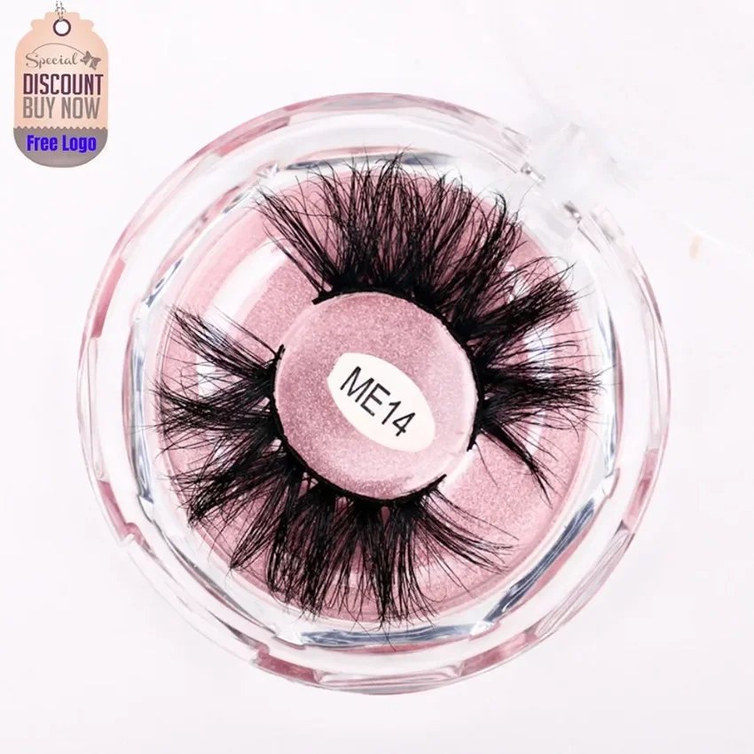 Custom 20style One Pair 25mm Mink False Eyelashes Curl Eyelash Extension Thick Individual Lashes Hand Made Bulk Makeup