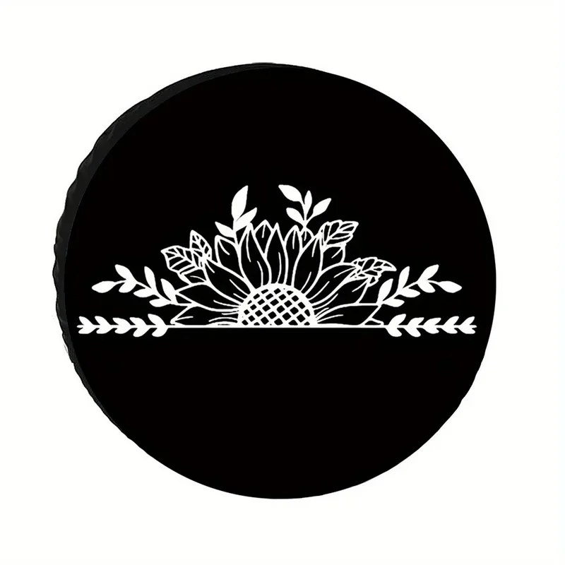 A Black And Minimalist Chrysanthemum Pattern, Made Of Elastic Polyester Fiber With An Easy-To-Install, Snug Fit Available In Var