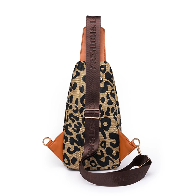 Torba na klatkę piersiową dla kobiet nylonowe torby na ramię moda damska Crossbody Casual All Match Messenger Bag Leopard torba piersiowa projektant