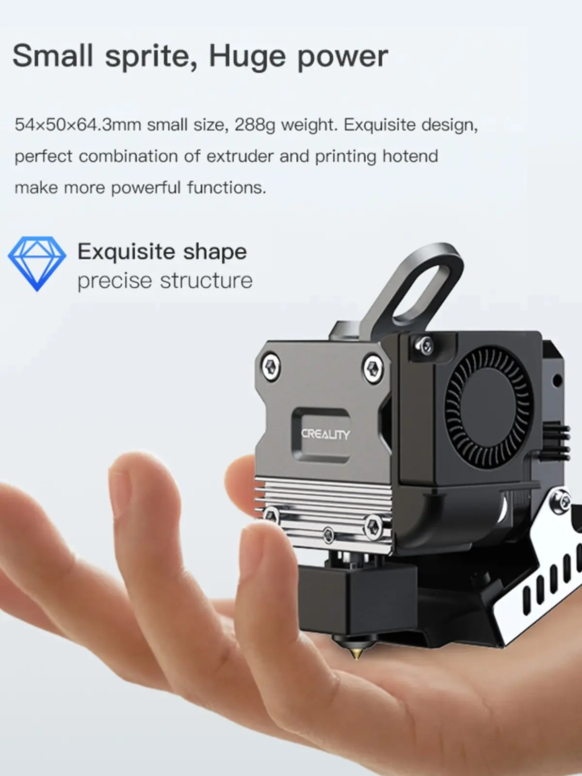 Creality 3D-printer Sprite Extruder Pro Kit Direct Drive Alle metalen Dual Gear 1,75 mm gloeidraad voor Ender 3 V2/Ender-3 3D-printers - afbeelding 2