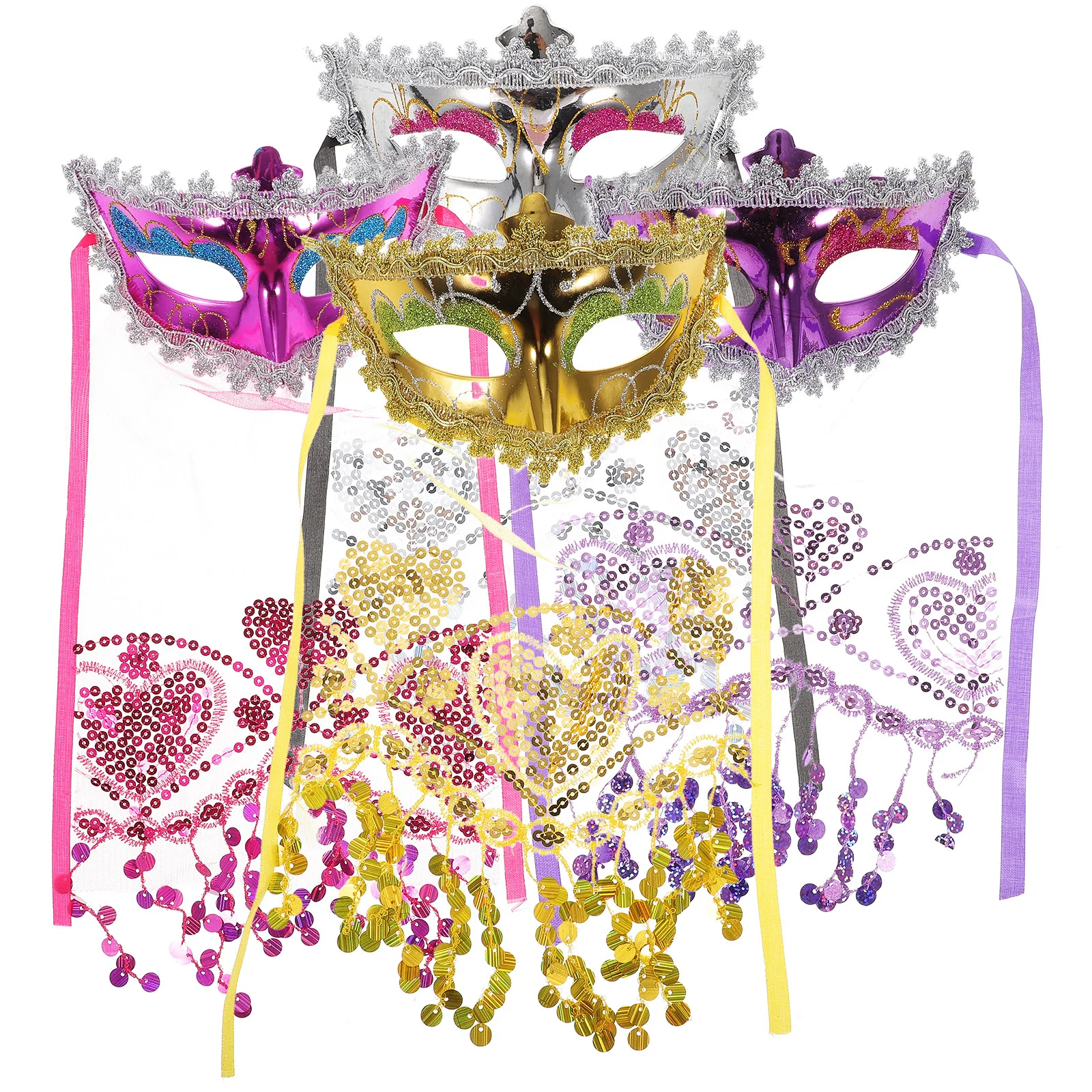 

4pcs Lace Masks For Women Masquerade Ball Lightweight Party Cosplay Mask Stage Performance Festival Adult Costume Party Favor