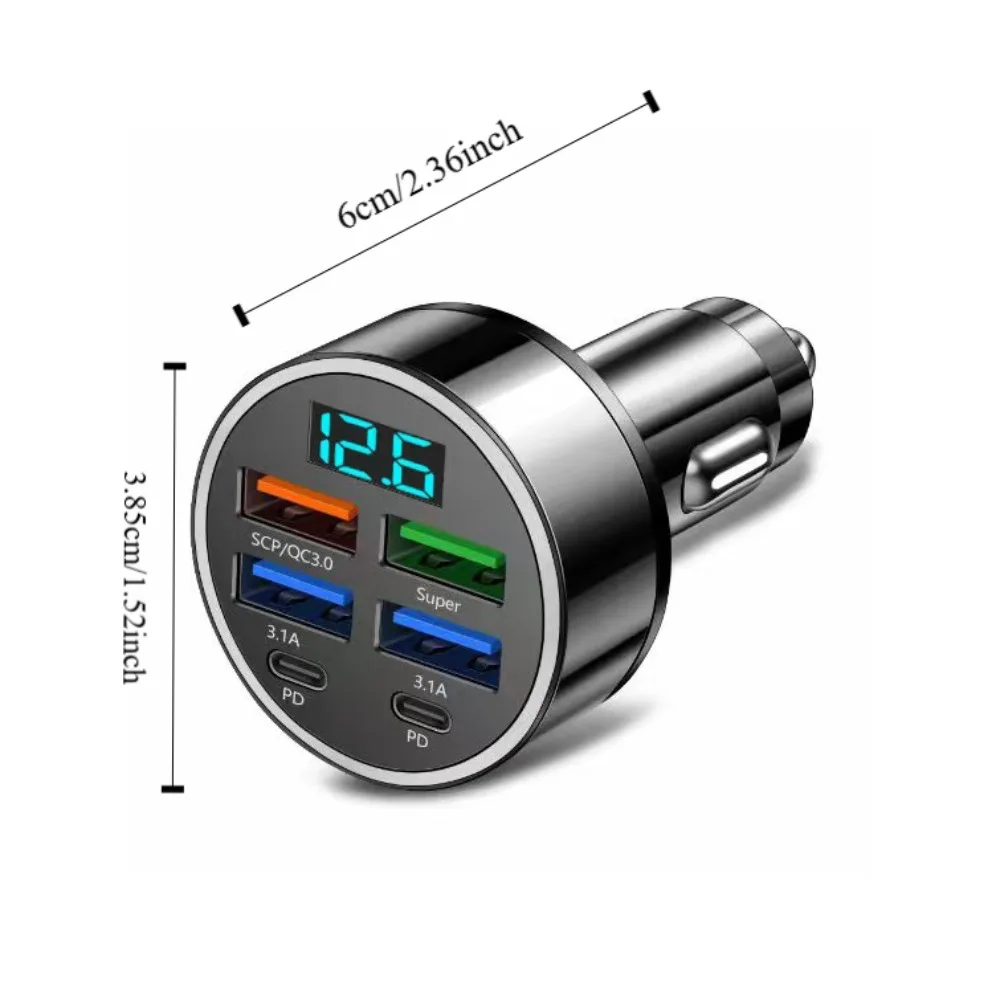 ที่ชาร์จในรถ5พอร์ตเอาท์พุต USB คู่เครื่องชาร์จโทรศัพท์ในรถมือถือ5พอร์ตชาร์จเร็วที่ชาร์จในรถยนต์ขนาดเล็กอเนกประสงค์อะแดปเตอร์ชาร์จในรถยนต์