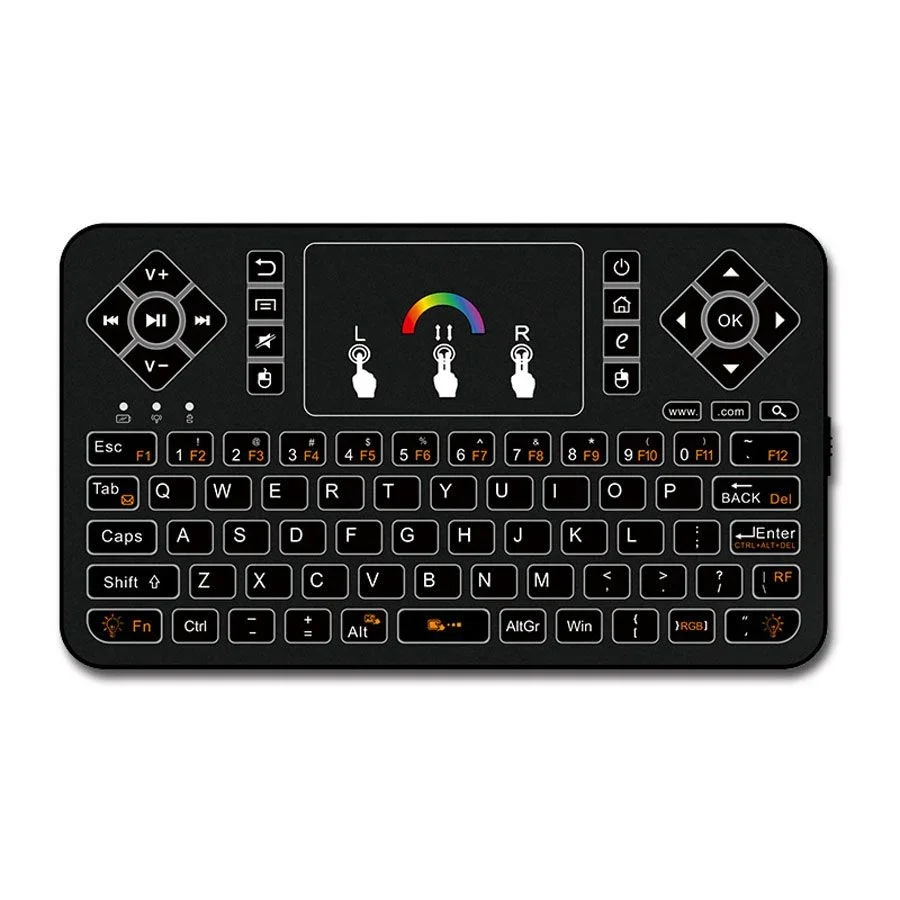 Hot Sale Raspberry Pi 3/2B/Zero Mini Portable 2.4GHz Wireless Touchpad Keyboard with Backlight