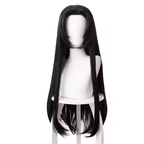Kochou Kanae Wig Anime Kimetsu no Yaiba Cosplay Synthetic Black Long Hair Halloween Cos Props