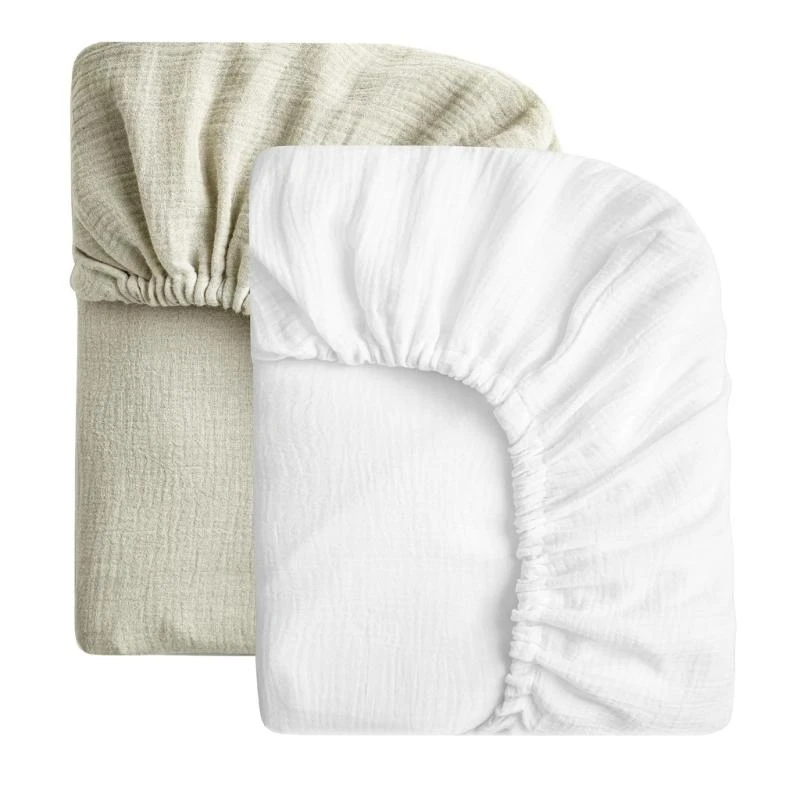 2pcsまたは3pcsセット快適なベビーフィットシートバシネット、ソフト＆通気性のあるコットンベビーベッドマットレススリーブプロテクター4xbc