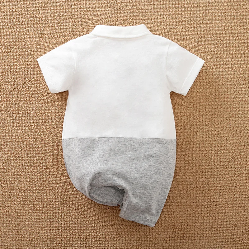 Newborn Clothing Handsome Gentleman Backband Cotton Comfortable And Soft Boys And Girls Summer 0-18 Short Sleeve Baby Bodysuit