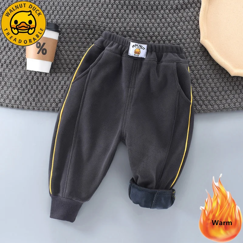 Velvet Lined Warm Boys Jogger Pants Winter New Thick 1-8 Years Children Harem Pantalones Plush Baggy Elastic High Waist Calca