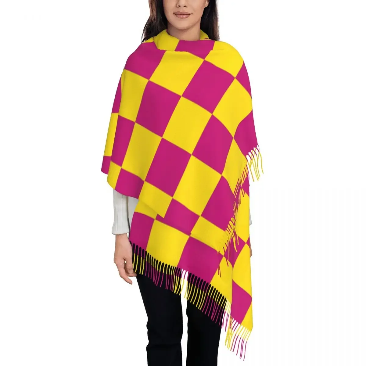 Custom Print Royal Chessboard Scarf Men Women Winter Warm Scarves Board Game Chess Shawls Wraps