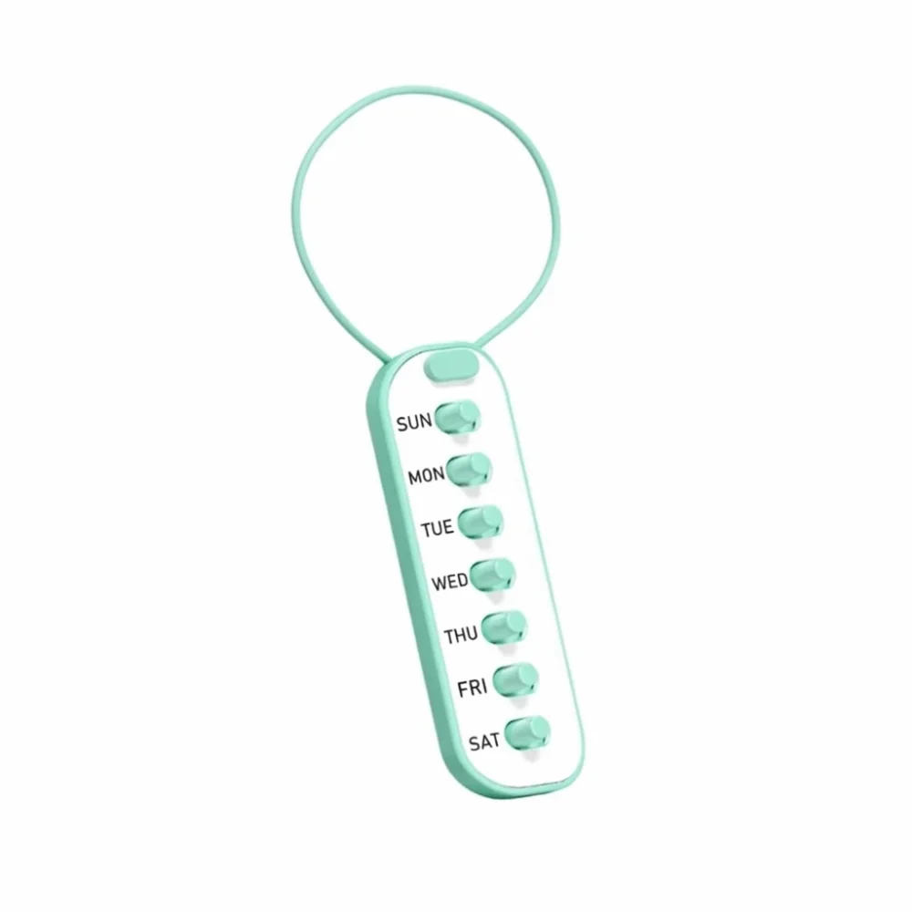 Reusable Pill Reminder Color-Coded Firm Rubber Straps 7 Day Pill Tracker Easy Date Mark Slider Pill Bottles Memory Aid