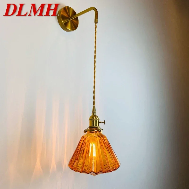 DLMH Nordic Brass  Wall Lamp Indoor Living Room Bedroom Bedside Lamp Modern Hotel Corridor Hallway Wall Lamp