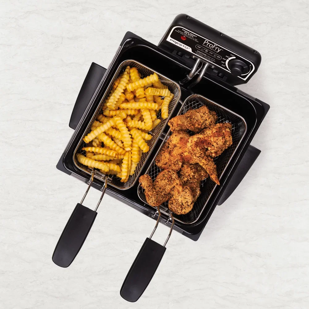 NEW Dual Basket Pro Fry Immersion Element Black Deep Fryer 05489