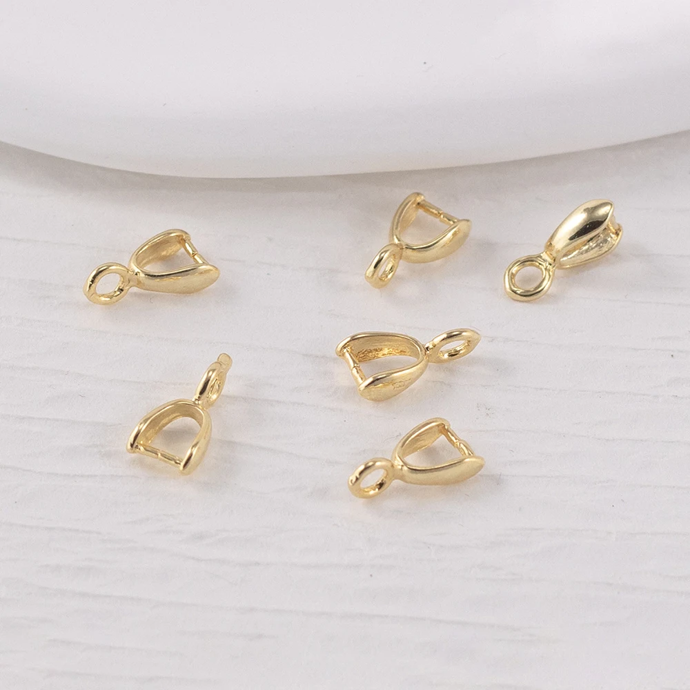 25pcs Pinch Clip Bail Pendant Clasps Connector for DIY Necklace Finding Copper Jewelry Making Accessories