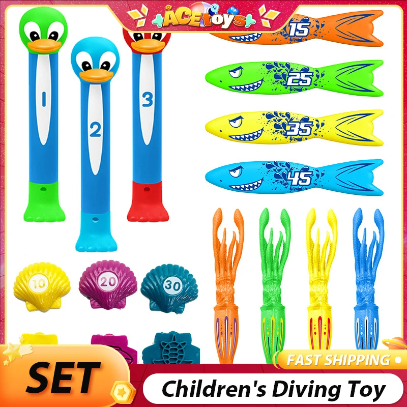 Brinquedo de mergulho infantil piscina submersa mergulho torpedo divertido anéis de água diamante terno de água