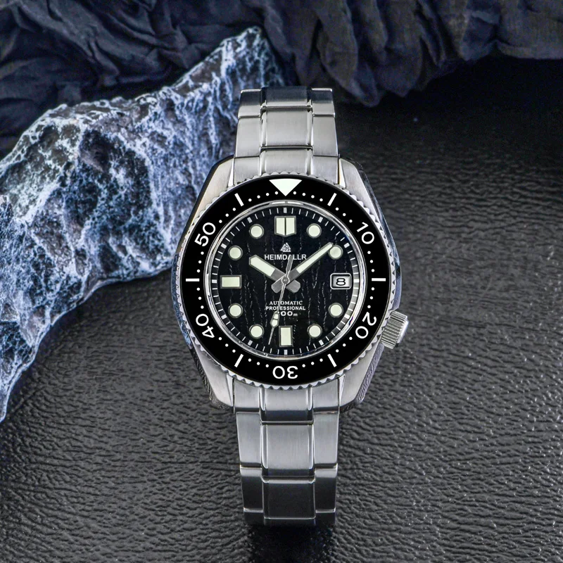 Heimdallr Herren MM300 Taucheruhr, 30 ATM wasserdicht, Saphirglas, C3 leuchtend, 316L Stahl, NH35 Automatikwerk, 3-Glieder-Armband