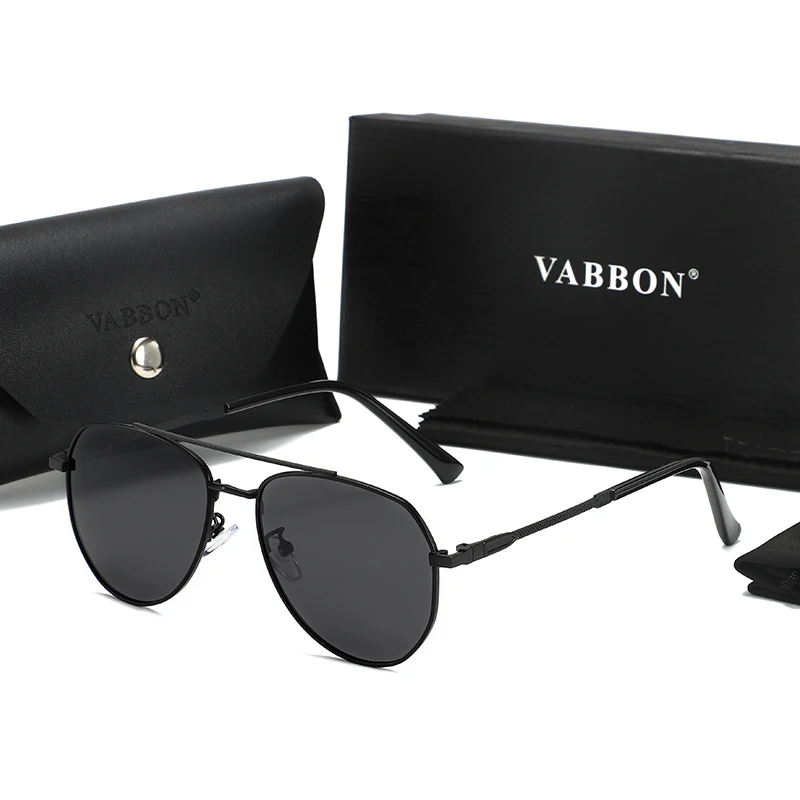 

Vabbon New Trendy Men's Retro Sunglasses Fashion Glasses Metal Double Bridge Frame Street Style Party Vacation Driving Fishing Glasses, Premium Gift 9506