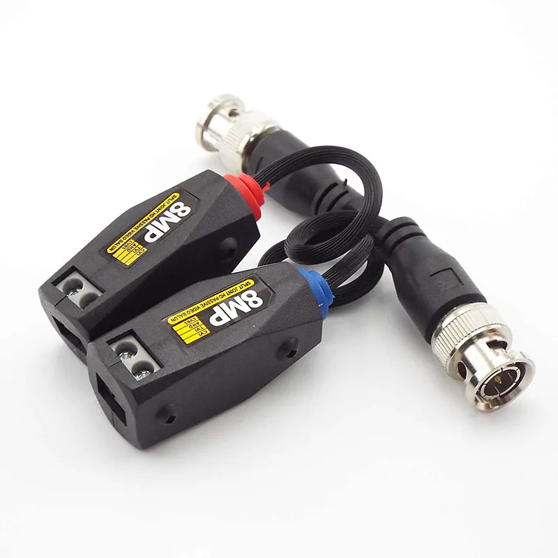 8MP AHD/HD-CVI/TVI الملتوية BNC CCTV فيديو Balun محول سلبي أجهزة الإرسال والاستقبال BNC UTP فيديو Balun الارسال للكاميرات السوداء
