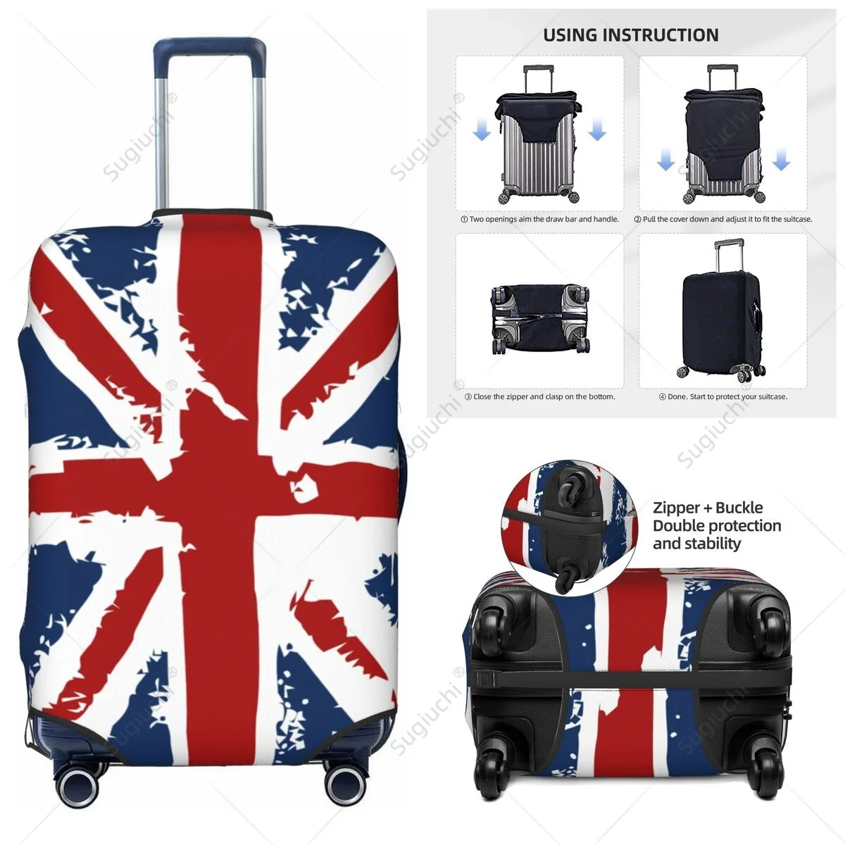 United Kingdom Flag Luggage Cover Suitcase Elastic Dust Case Travel Accessories Printed Baggage Case Protective