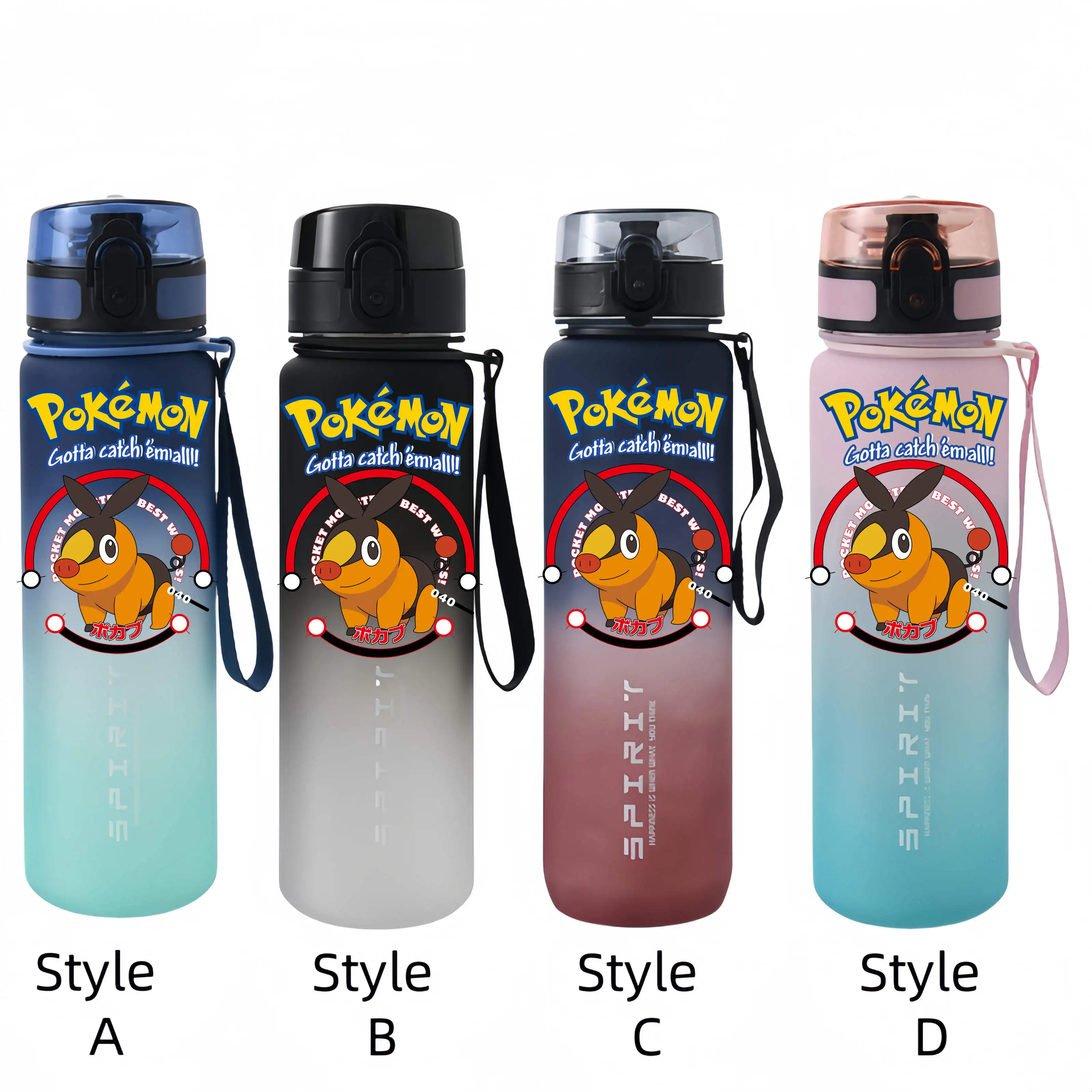 Pokémon 650ml Fitness and Sports Direct Drinking Plastic Anti-drip Water Bottle Victini Children and Students Capacity