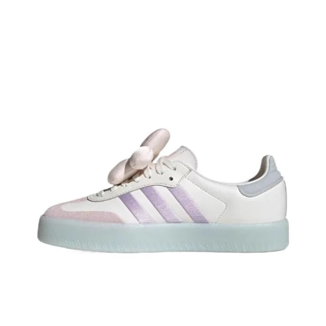 Adidas Originals SAMBAE Low top Skateboard Shoes Women's White Light Purple JR3335
