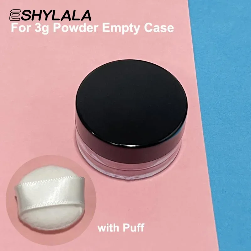 3g Kunststoff Leere Lose Pulver Glas Mit Make-Up Puff Box Sichter Container Kosmetik Jar Tragbare Lose Pulver Box Nachfüllbare fall