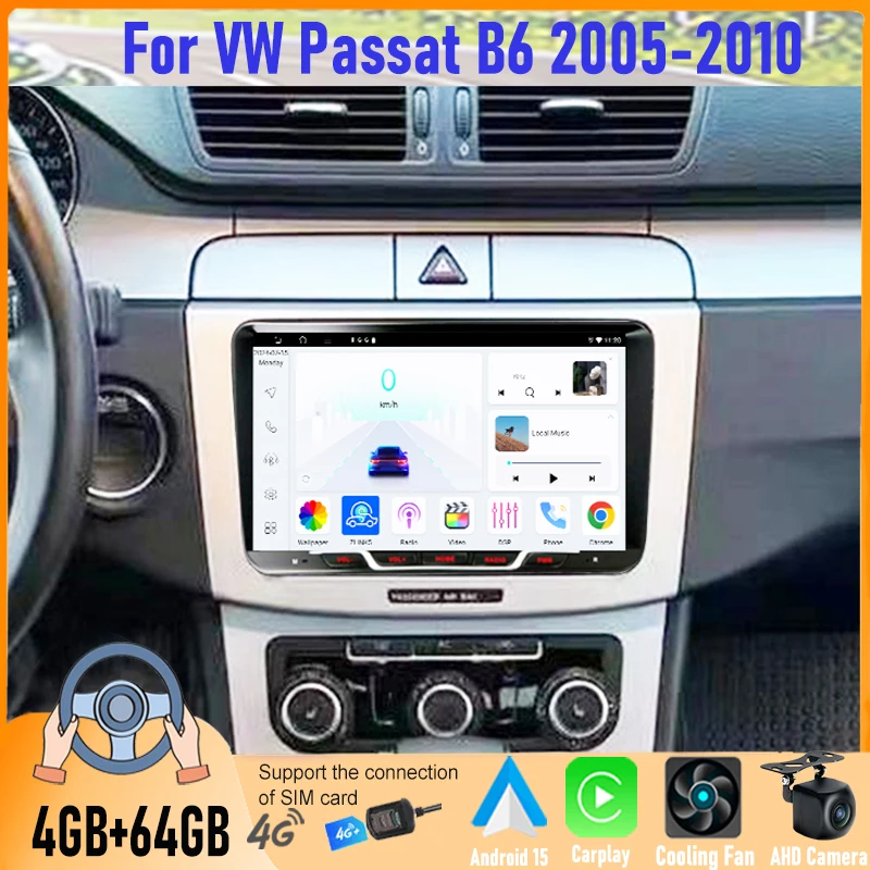 

9 Inch Android Car Radio For VW Passat B6 2005-2010 GPS Navigation Bluetooth WiFi Touch Screen Multimedia Player Head Unit