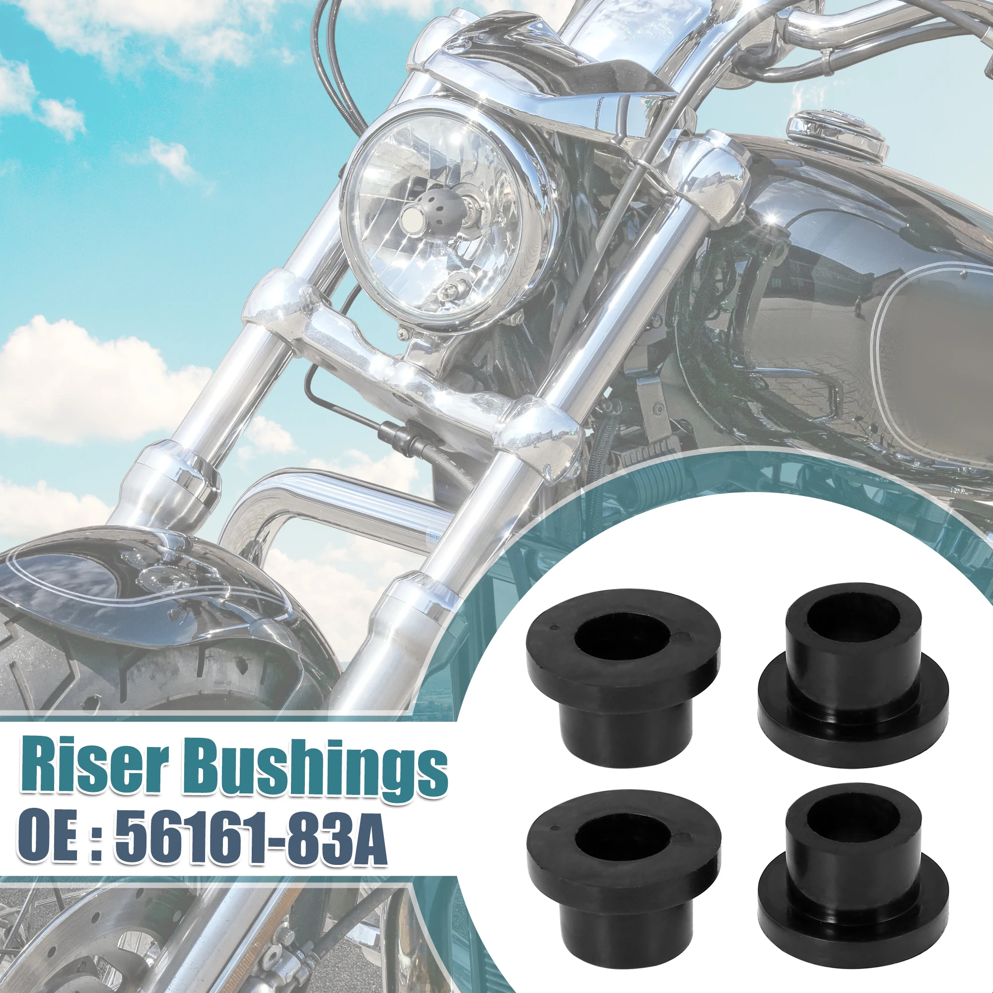 

Motoforti 4 Pcs Motorcycle Handlebar Riser Bushings 56161-83A for Harley-Davidson Road King 94-20 for Harley-Davidson Softail