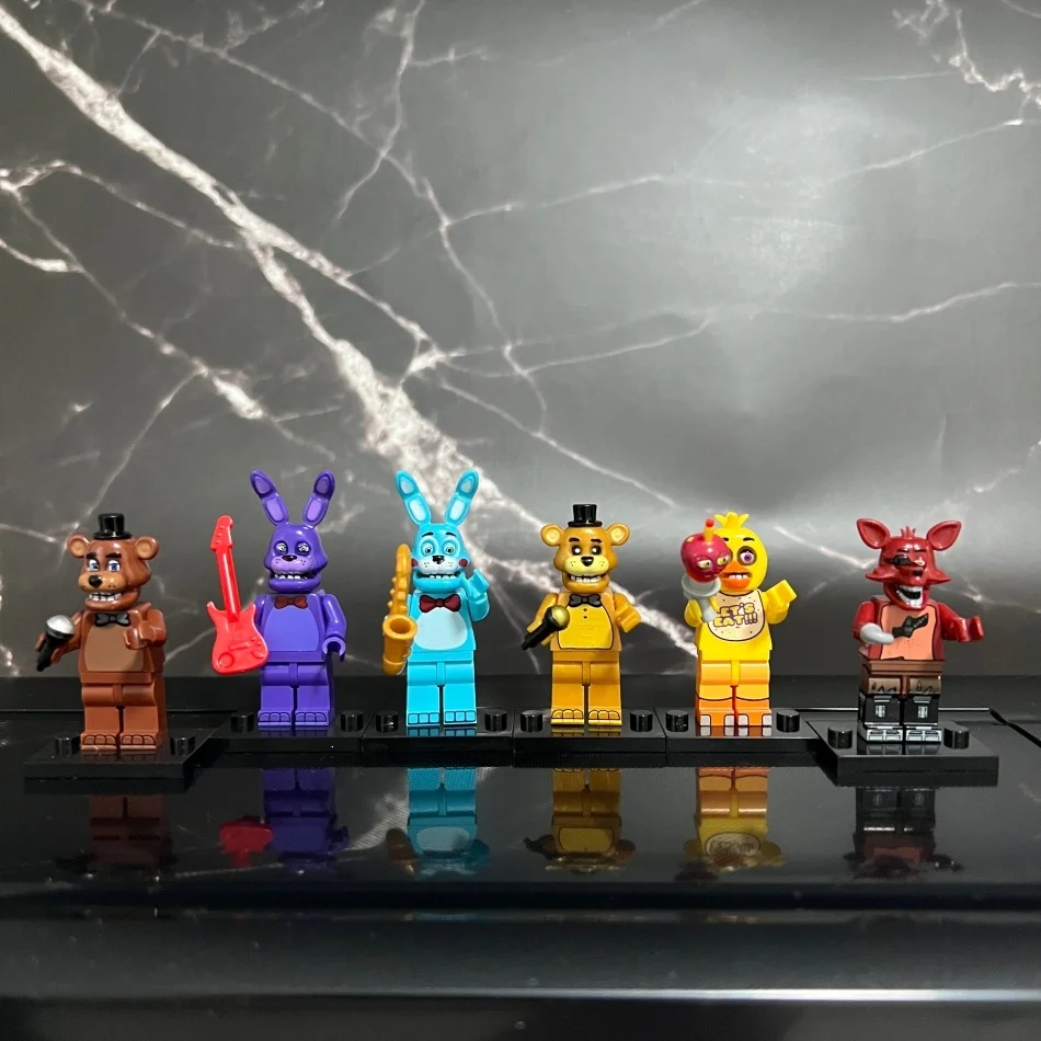 6PCS NEW FNAF Nights Game Figure Mini Five Nights at Freddy's Building BlocksSkeleton Thriller Toys Gift