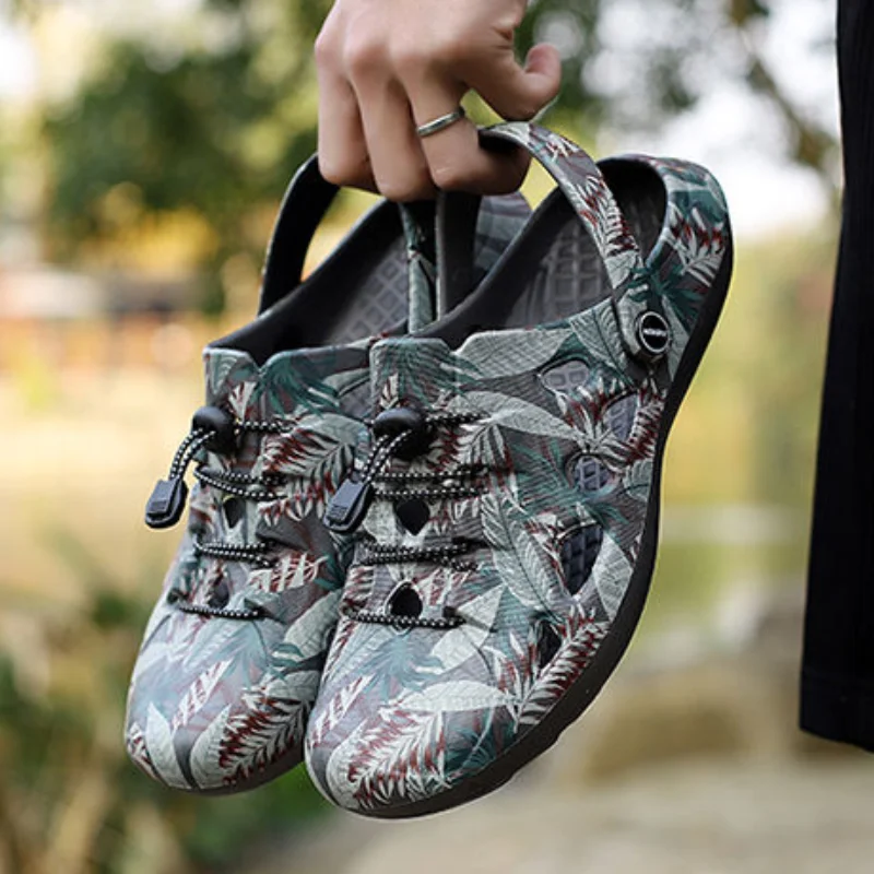 

Мужские сандалии с дырками Нескользящие мужские туфли Мягкие стильные приветствуются Роскошные 2024 оригинальные дешевые Распродажа в Корейском стиле 39 в