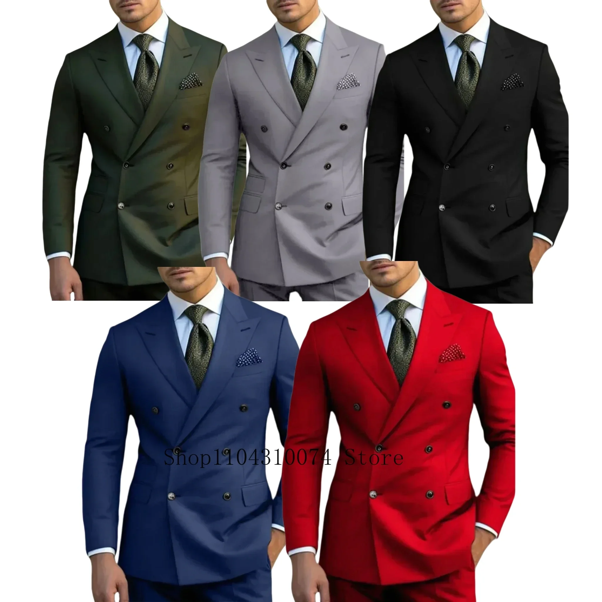 

Men Suit Regular Suit with Vintage Notch Lapel Men‘s Suits Customized on Demand Double Breasted Costume 2 Pieces