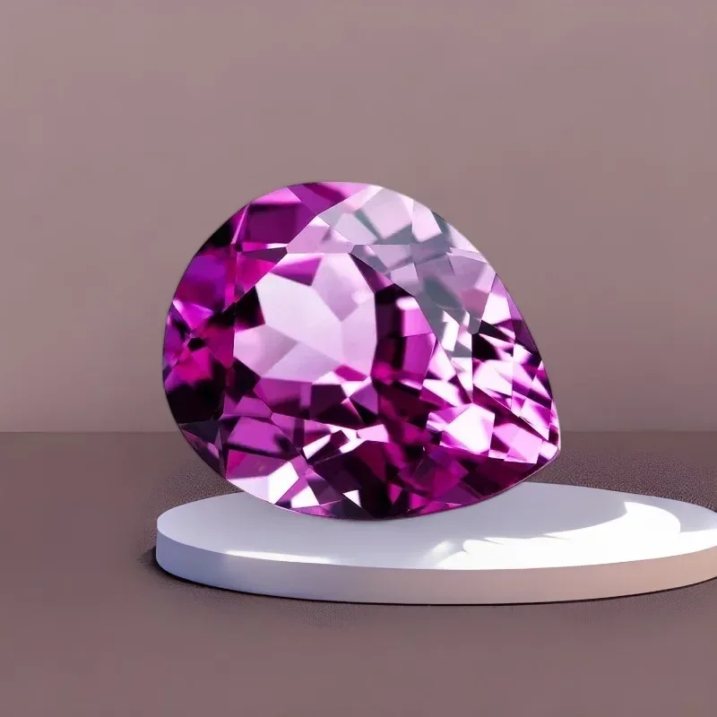 

Top Quality Lab Grown Sapphire Pear Shaped Hot Pink Color DIY Advanced Charms Jewelry Rings Making with AGL Certificate