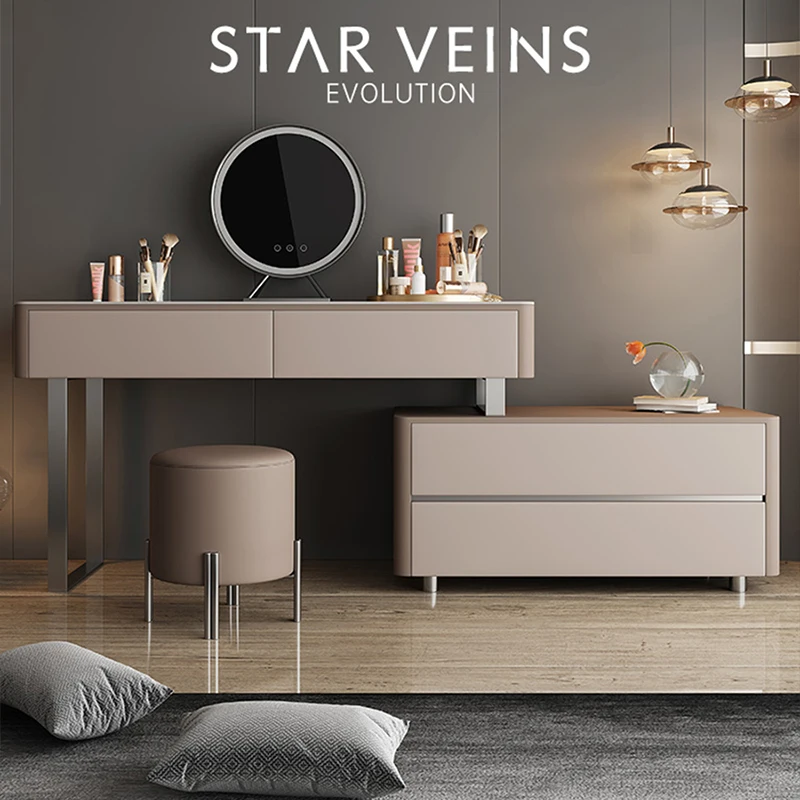 Italian Nordic Simplicity Vanity Table Modern Bedroom Storage Drawers Vanity Table Set Mesita De Noche Small Apartment Furniture