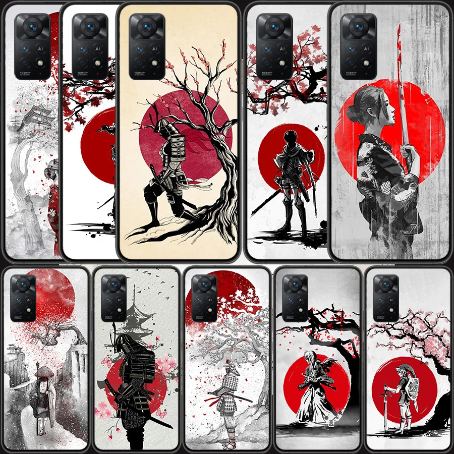 Hot Japanese Anime Samurai Phone Case For Redmi Note 13 Pro 5G Plus 12 12C 10 10A 10C 9 9A 9C 9T 8 8A K60 K70 Pro Xiaomi Cover 7