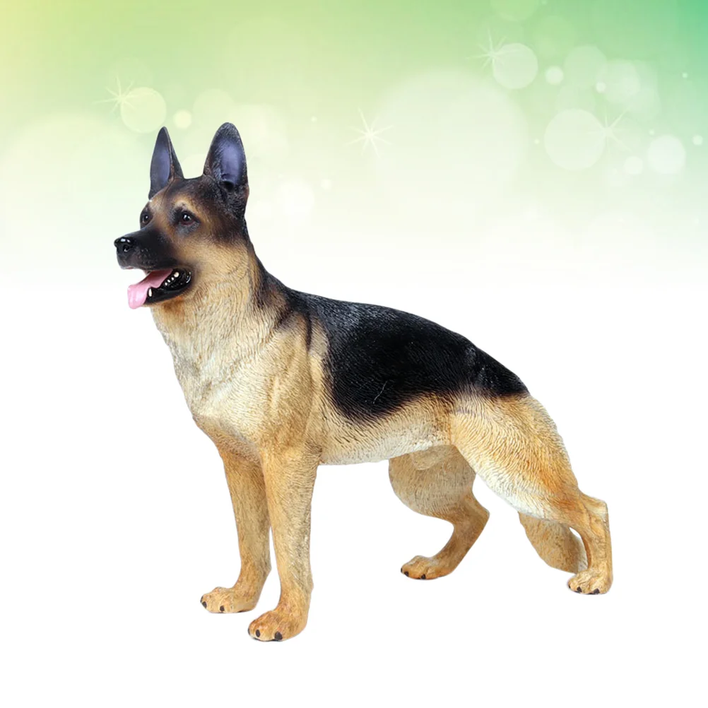 Simultatd Animal Model German Shepherd Dog Toys Kids Creative Desktop Adornment Statue Realistic Animal Model Garden Decor