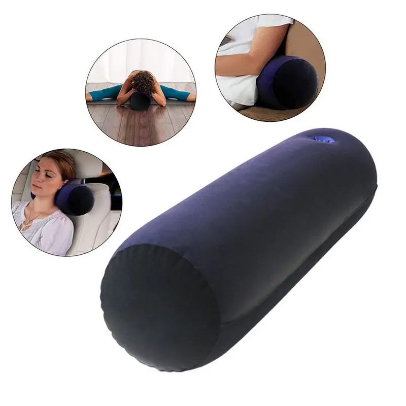 Multifunctional Inflatable Long Pillow Lumbar Leg Yoga Hugging Body Pillow Column Travel Positions Support Air Cushion Asleeping