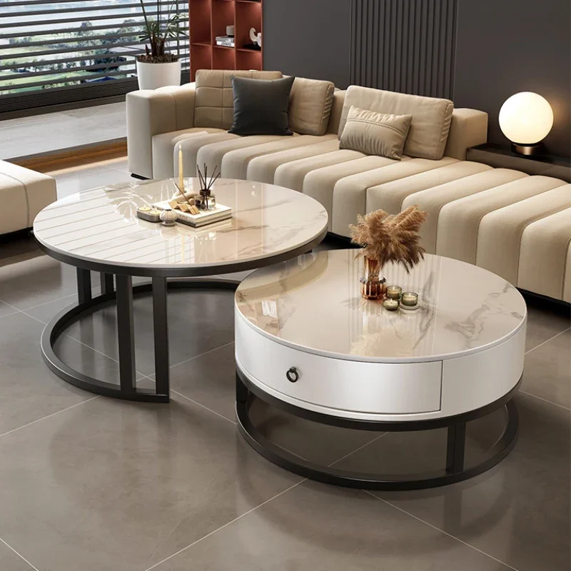 

Luxury Nordic Coffee Tables Storage Aesthetic Unique Round Coffee Tables Minimalist Glamour Mesas Living Room Furniture