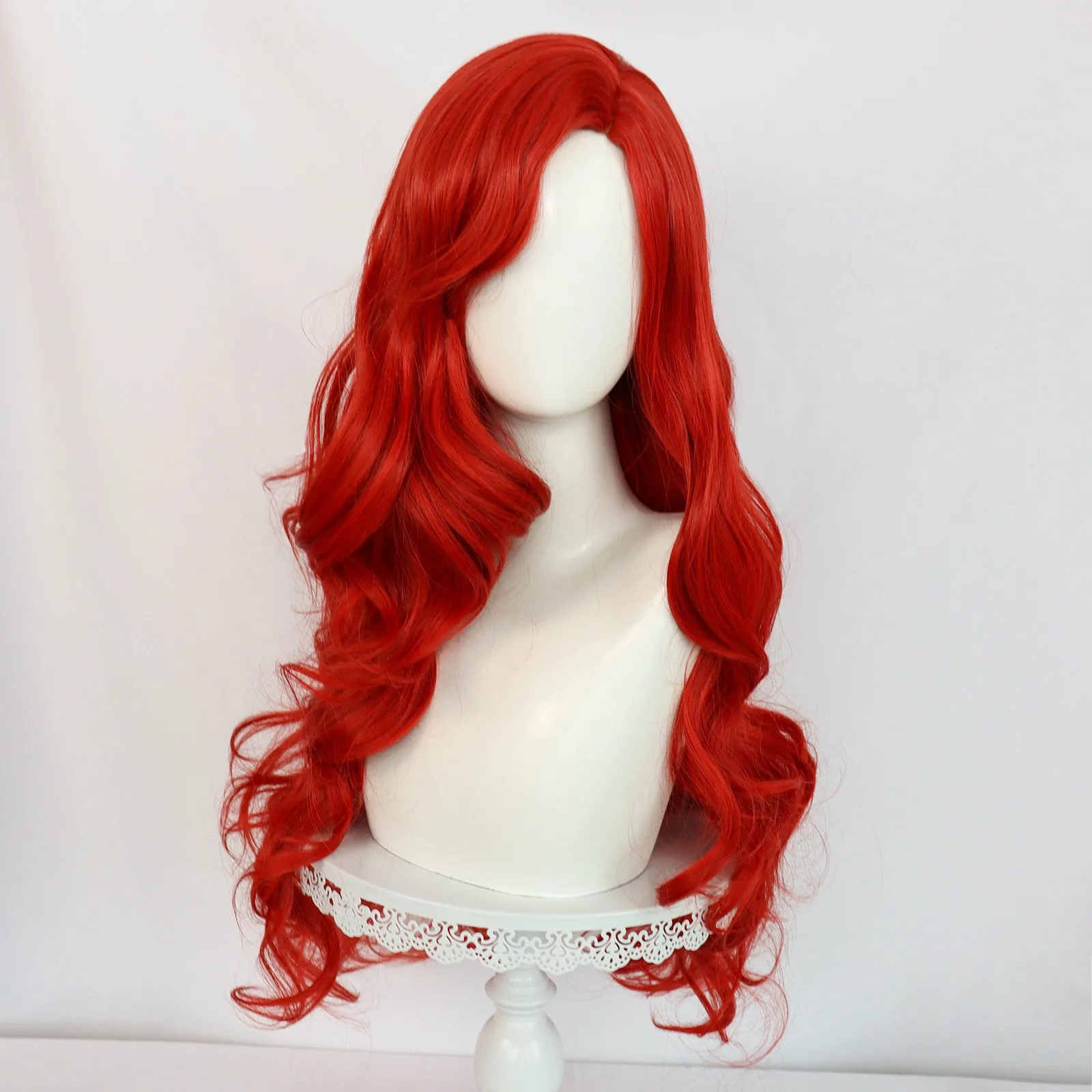 Ruby Gillman Cosply Wig 26 Inch Red Long Curly Synthetic Wig Anime Halloween Wig Role Play Costume