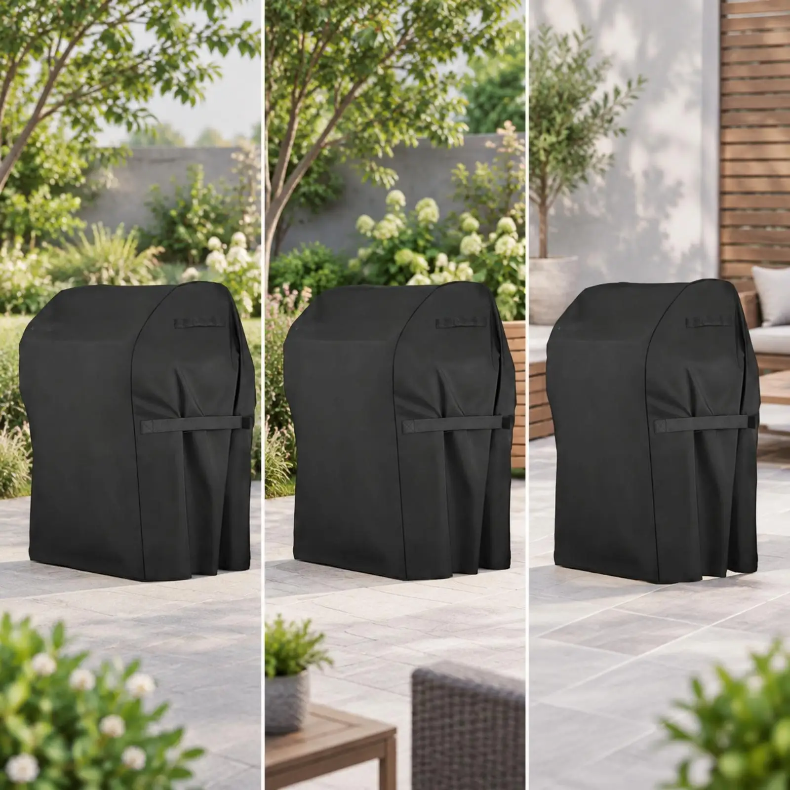 Heavy Duty 600D Oxford Outdoor Barbecue Cover Waterproof Dust Proof Patio Grill Protector with Straps