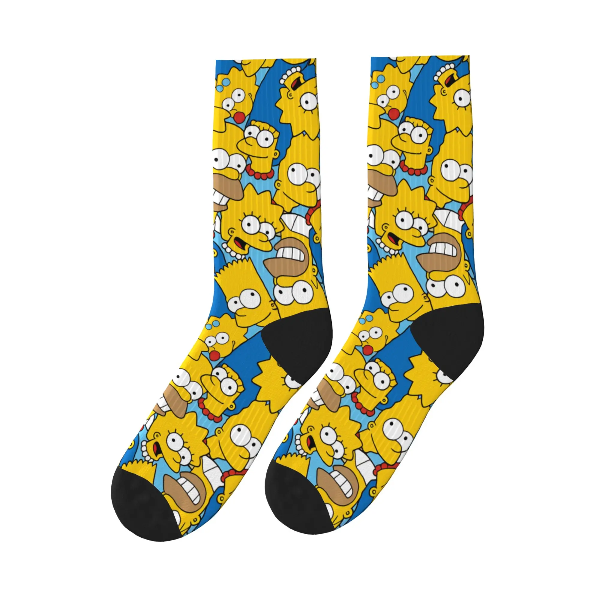 

S-Simpsons Characters Pattern Print Socks Kawaii Stockings Couple Warm Soft Running Sports Socks Autumn Custom Anti Socks