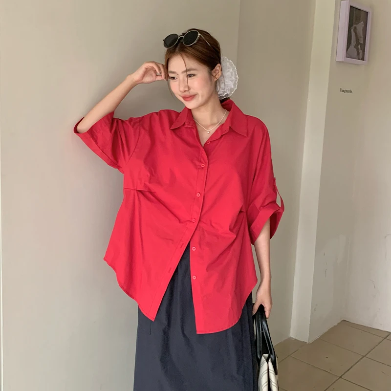 ใหม่ Elegant สีทึบอารมณ์เสื้อผู้หญิงฤดูร้อนใหม่โปโลแขนสั้นเดี่ยว Breasted เสื้อสเวตเตอร์ถักแฟชั่น Casual Top