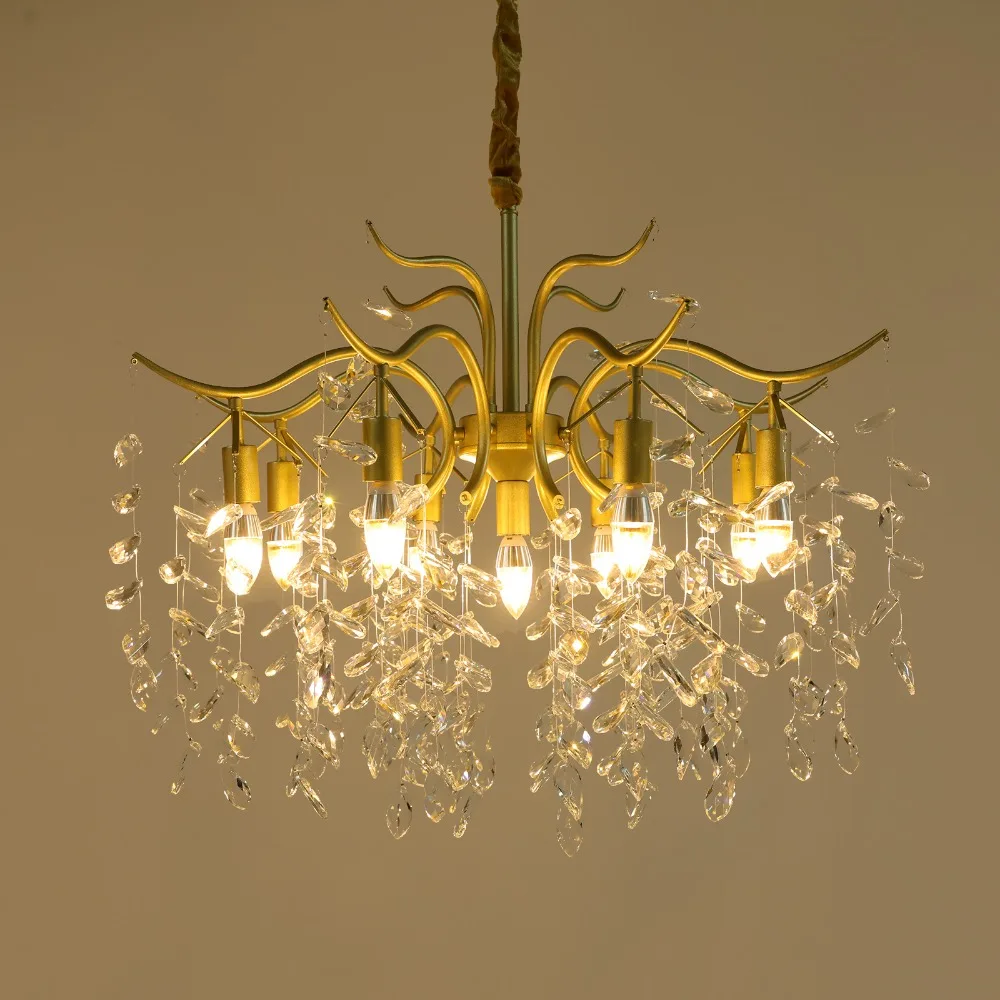 

Luxury 9 Arms Crystal Chandelier Pendant Light Luxury Lamp Dining Living Room Decoration LED Ceiling Light Vintage