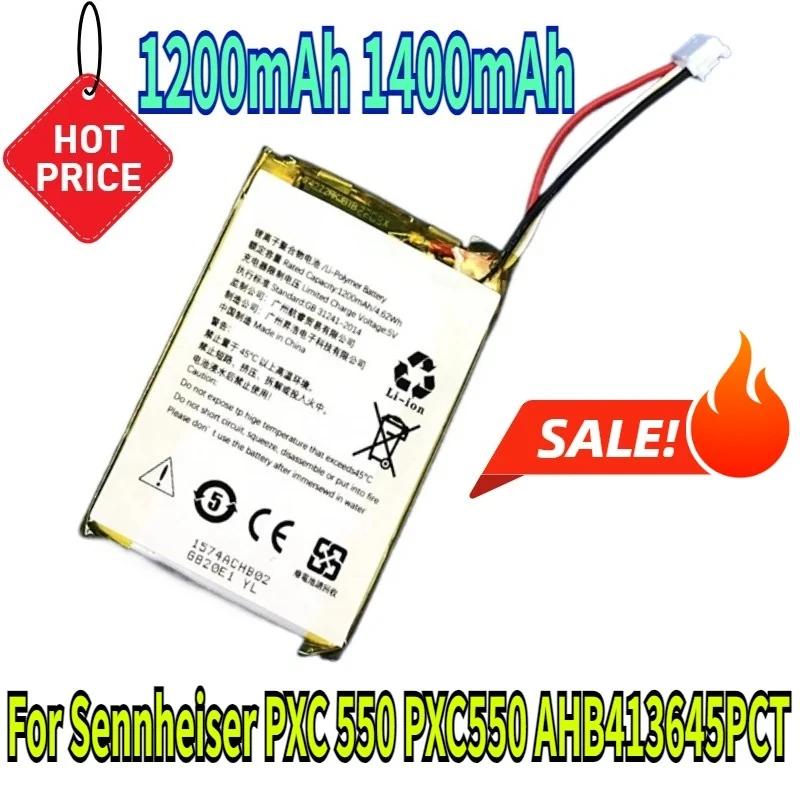 

Сменный аккумулятор емкостью 1200/1400 мАч для Sennheiser PXC 550 PXC 550 AHB 413645 Беспроводные Bluetooth-наушники PCT II с шумоподавлением