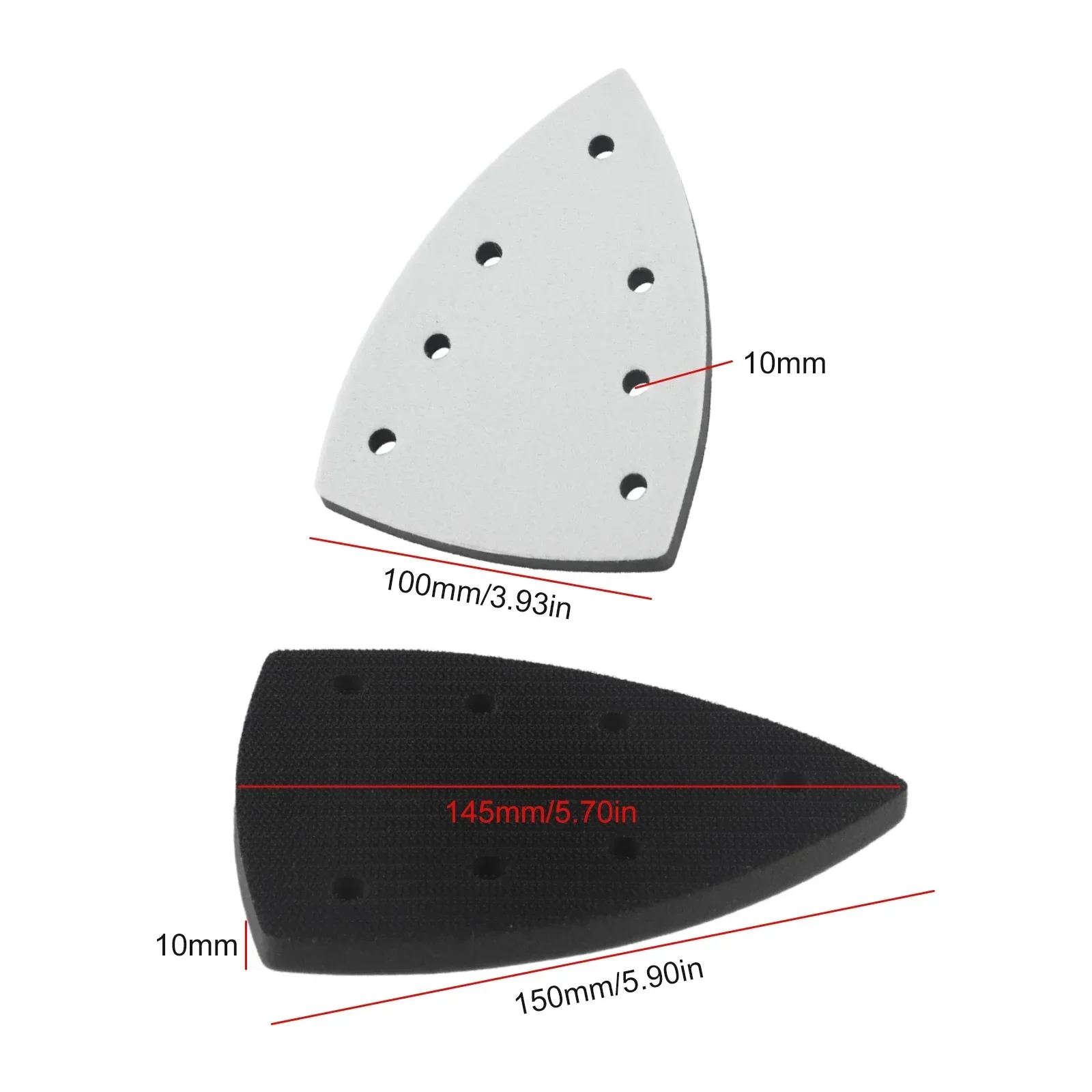 2 pçs lixa almofada gancho e laço triângulo lixa almofada 7 buraco lixa almofada de apoio para lixadeira triangular polimento abrasivos ferramentas