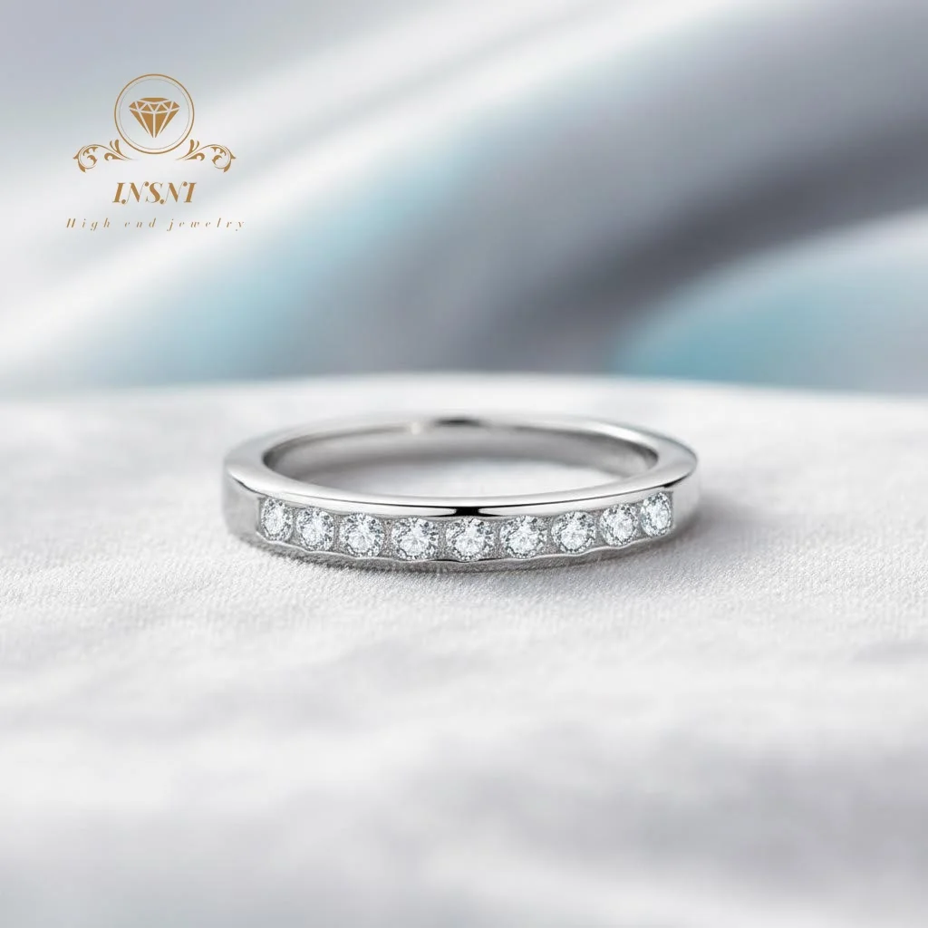 

0.27 Ct 925 Sterling Silver Minimalist Single Row Bezel Moissanite Ring Certified Light Luxury Trendy Jewelry Women Styling