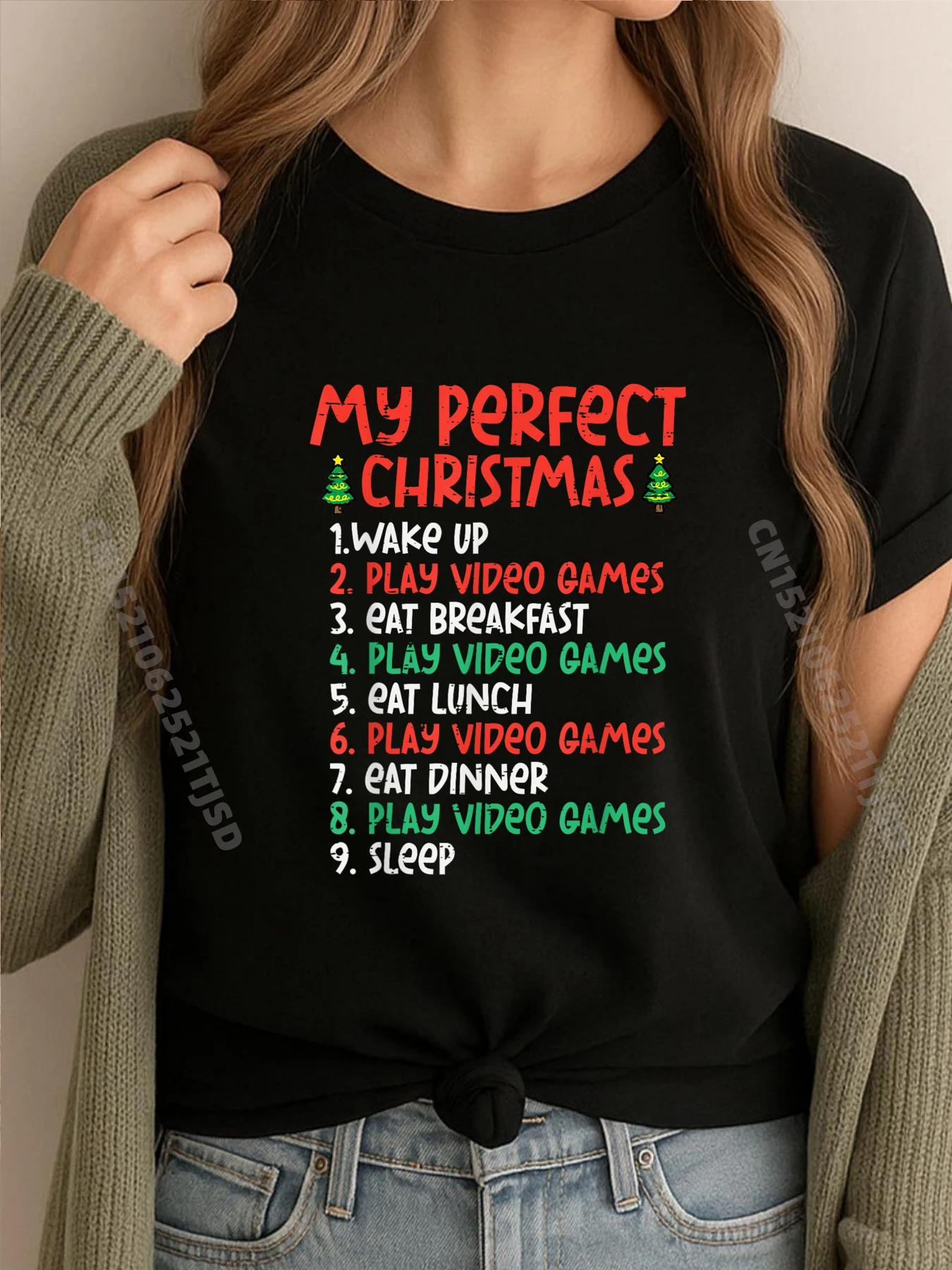 

Идеальные рождественские игры в видеоигры Xmas Gamer Графические футболки в винтажном китайском стиле