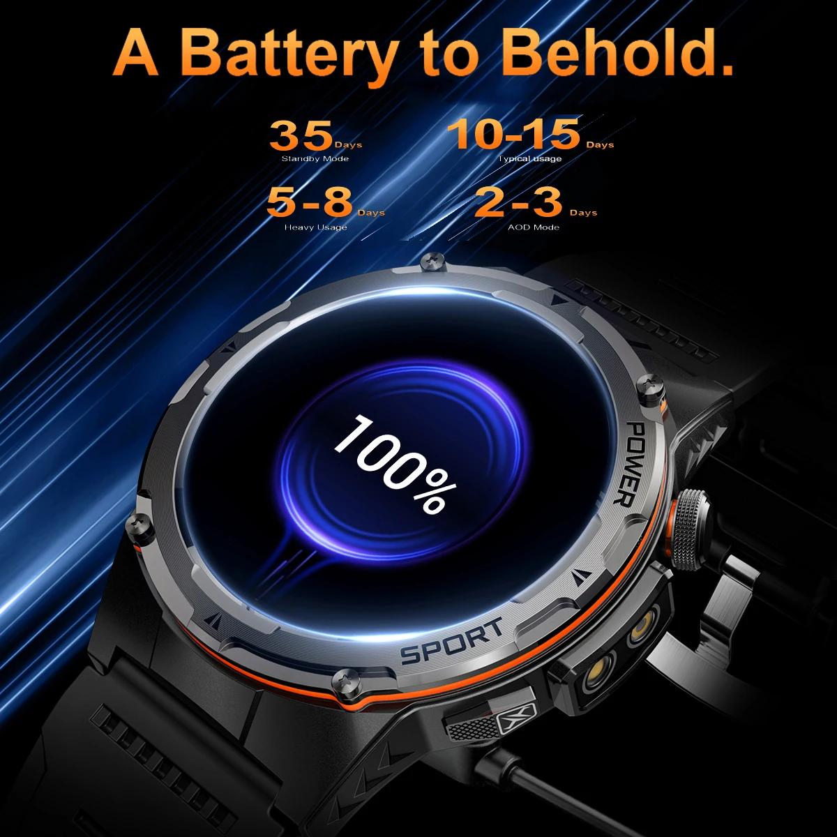 ل Xiaomi BT دعوة GPS الرياضة 500mAh بطارية الرجال ساعة ذكية 3ATM مقاوم للماء كشف معدل ضربات القلب كاشف المال مصباح يدوي ساعة