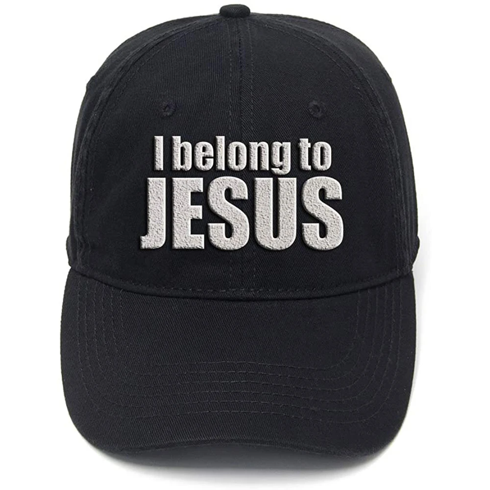 Lyprerazy I Belong to Jesus Washed Cotton Adjustable Men Women Unisex Hip Hop Cool Flock Printing Baseball Cap