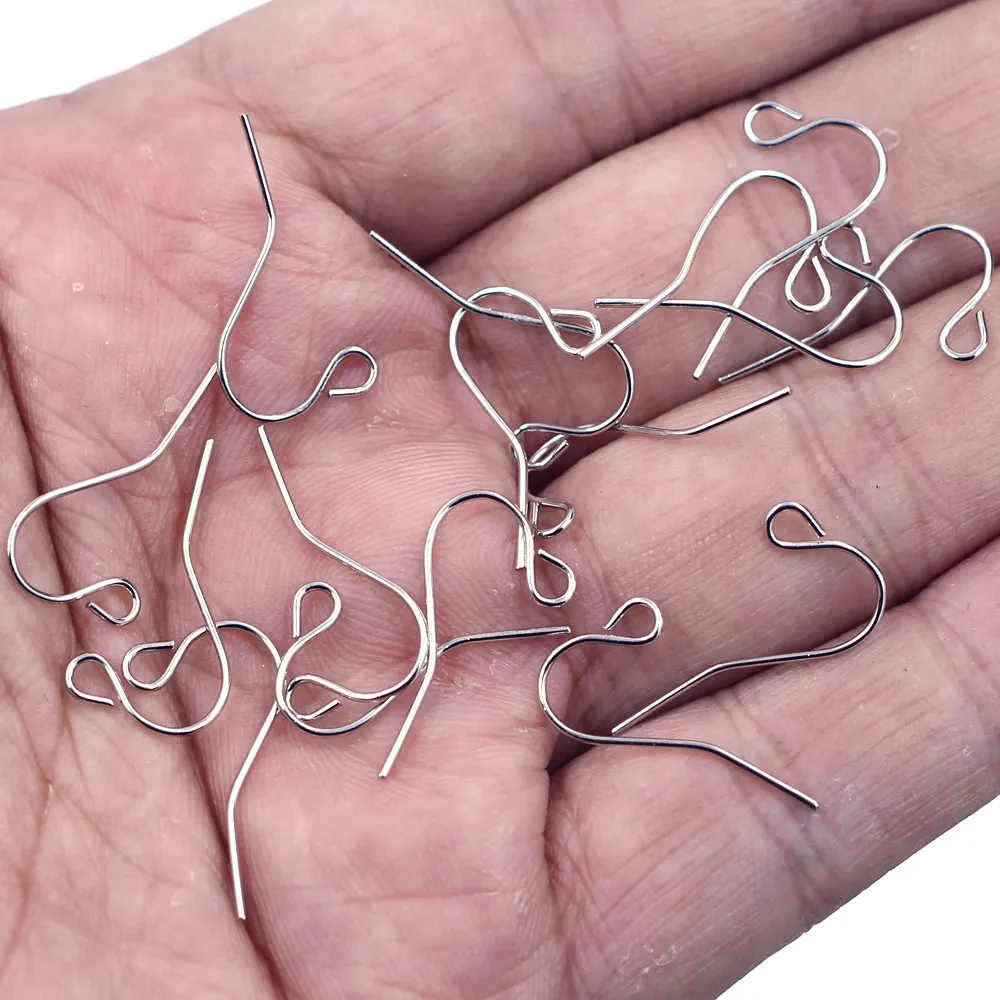 Free Shipping 12000Pcs Silver Tone Ear Wire Hooks Earring Jewelry Making Findings Charms Wholesale 20x10mm