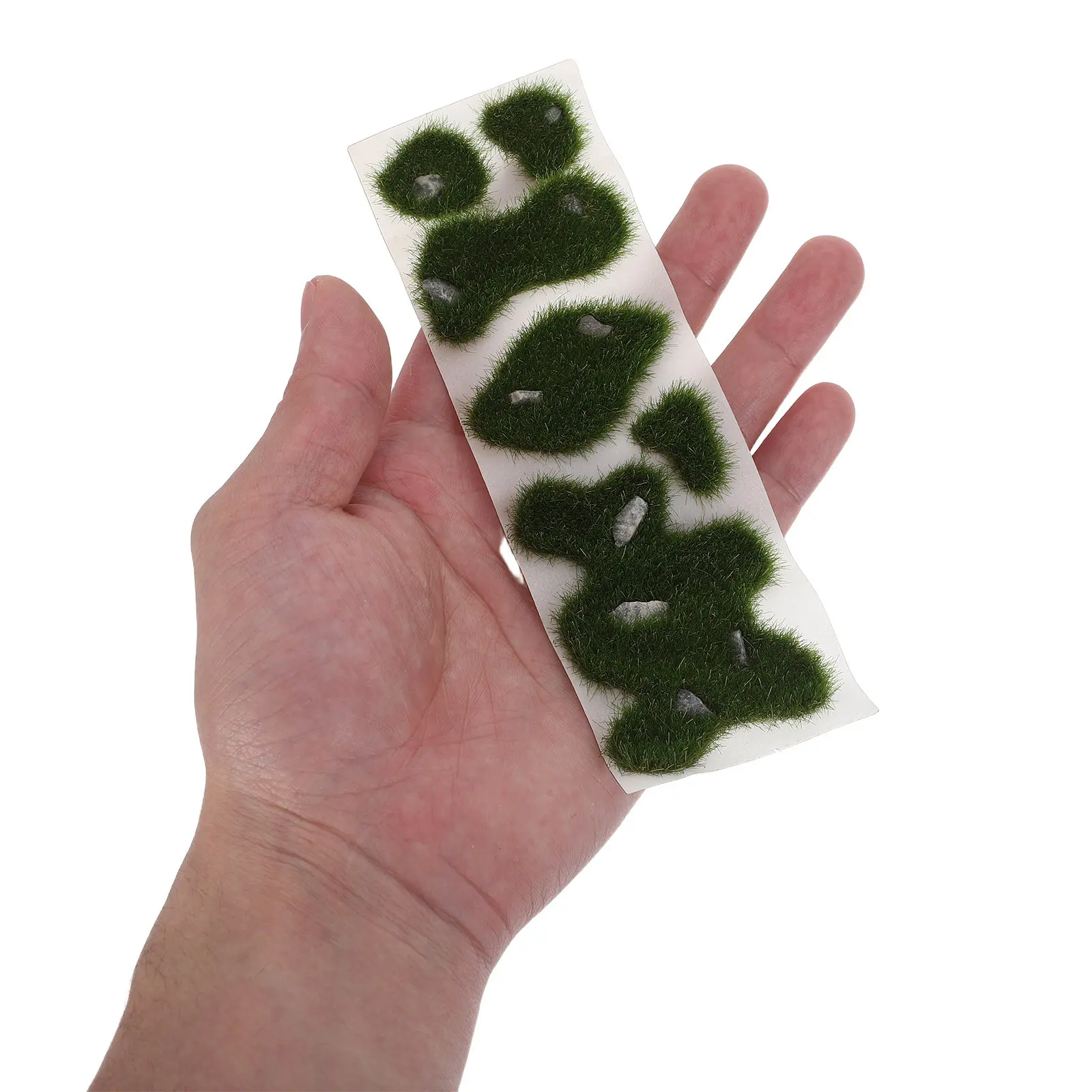 

2Pcs Lifelike Mini Artificial Grass Clusters with Strong Adhesive Backing for Miniature Scenery Diorama Terrain Modeling Craft