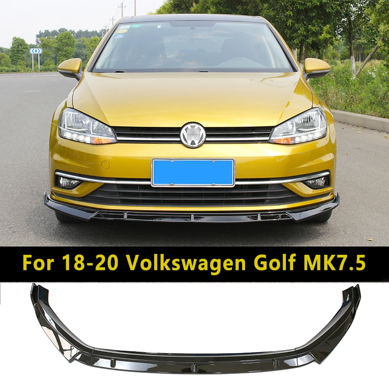 

For 18-20 Volkswagen Golf MK7.5 Carbon fiber pattern Front Lip Spoiler Deflector Front Bumper Chin Guard Trim Accessories