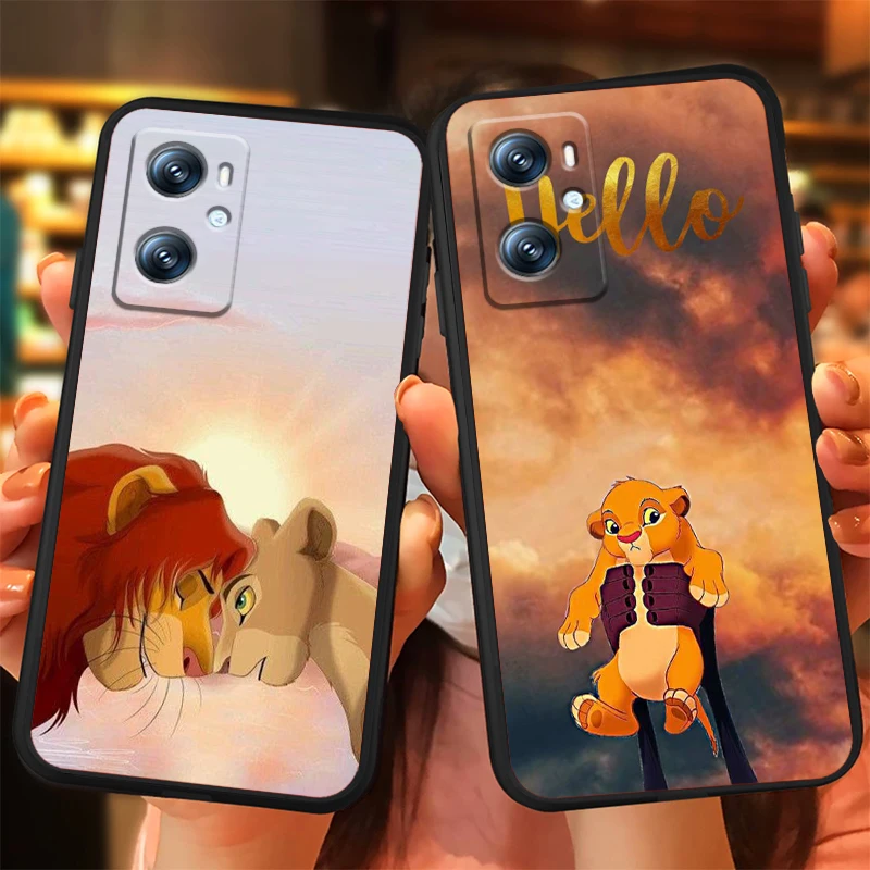 Lion King Simba Kiara For OPPO Find X6 X5 X3 A54S A5 A94 A16 A53S A57 A74 A72 A98 A78 A96 A9 5G Black TPU Phone Case